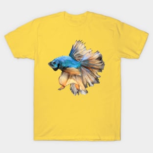 Blue yellow halfmoon bettafish T-Shirt